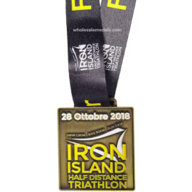 Custom Iron Island Half Distance Triathlon Medals